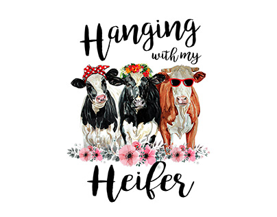 Funny Cow Heifer Design for Girl