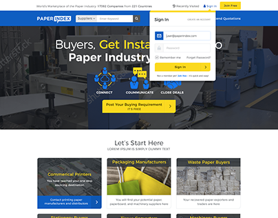 PaperIndex - A paper Industry Homepage Design