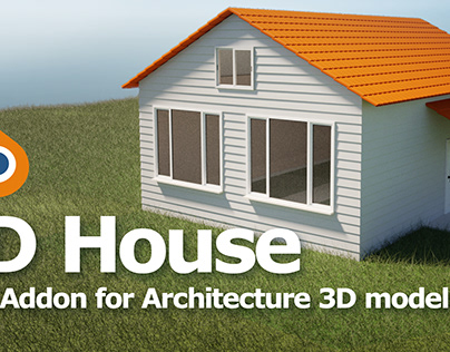 Blender House 3D modeling with Architecture Addon