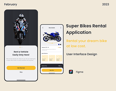 Super Bikes Rental UI design