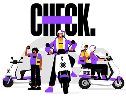 Check E-scooters - Illustration library