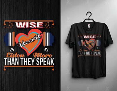 Wise Heart Typography T-shirt Design