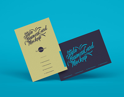 Free Stylo Business Cards Mockup