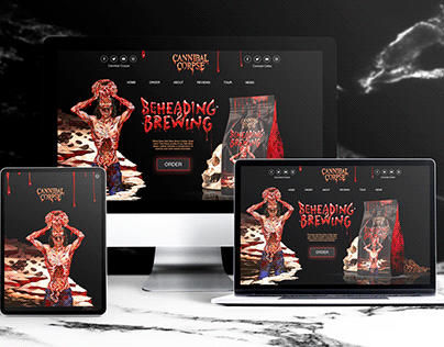 Website design for the brand coffee by Cannibal Corpse