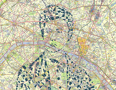 Human Cartography: Rimbaud / Paris / Paper Cut Map