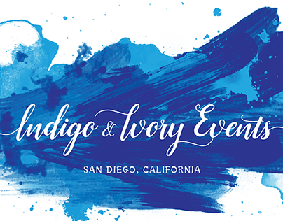 Indigo & Ivory Events Watercolor Swash Logo