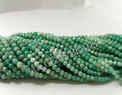 2-2.5mm Natural Micro Amazonite Shaded Rondelle Beads