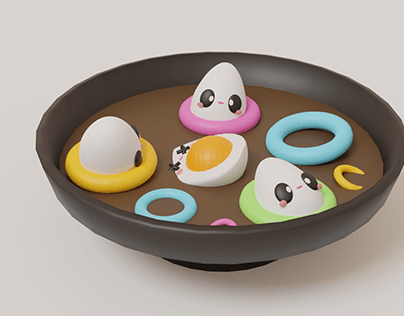 Egg Curry x Fruit Loops? - 3d Project