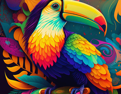 Toucan Lisa Frank style Png