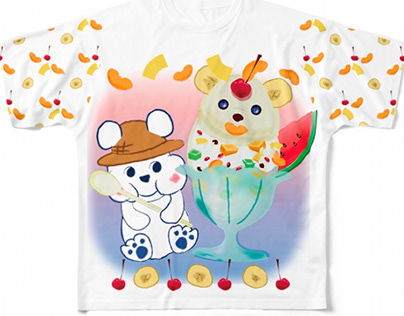 original tshirts design white bear しろくまTシャツデザインイラスト