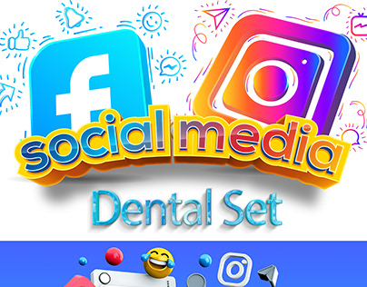 social media ads dental set.
