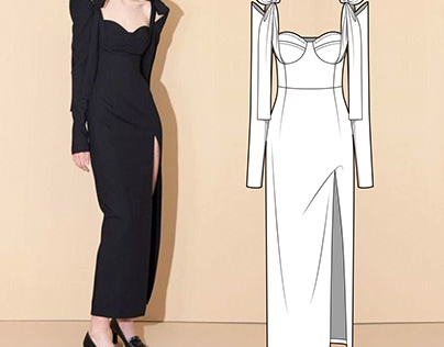 Vector woman summer dress fashion CAD, off... - Stock Illustration  [96334056] - PIXTA