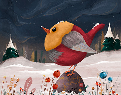 Children's book / illustration composition_Pugu Bird
