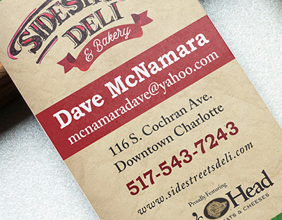Sidestreets Deli & Bakery Business Card