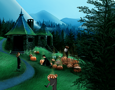 Hagrid´s Hut - Harry Potter Illustration