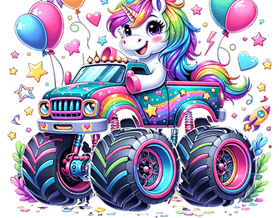 Monster Truck Unicorn Birthday Party Monster Truck Girl