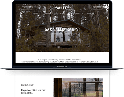Oakley Cabins | Website Landing Page