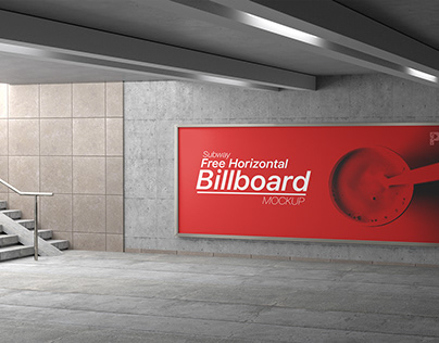 Free Subway Horizontal Billboard Mockup