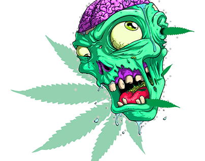 Zombie cannabis design t-shirts