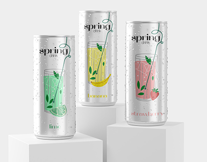 spring drink can packaging design