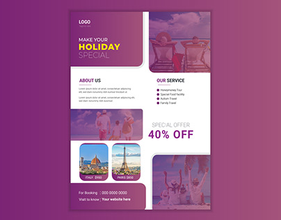 Travel flyer or poster brochure design layout