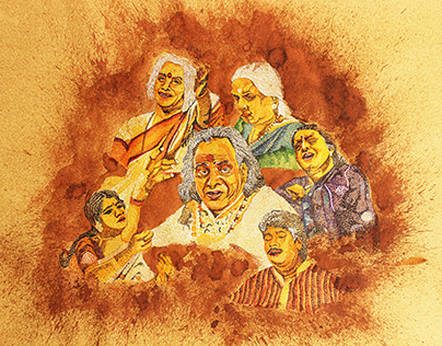indian classical singers illustration campaign