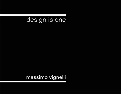 Design is One - Massimo Vignelli