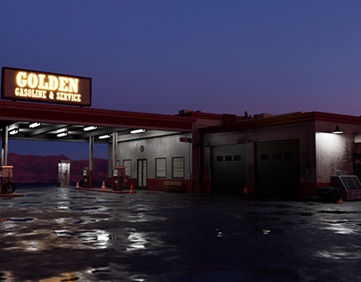 Gas station (test render)