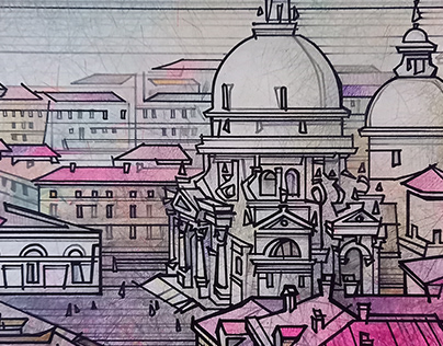 Sketch of the wall painting "Venice" / option No 2
