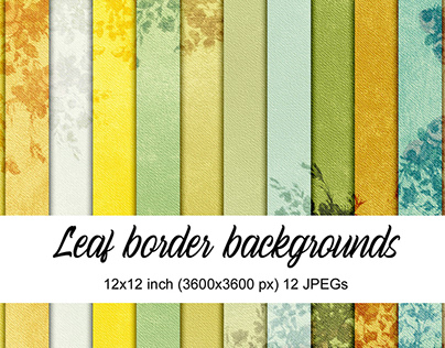 Leaf Border Digital Papers