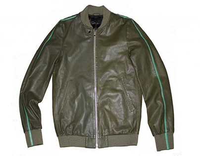 Diesel Green Biker Leather Jacket