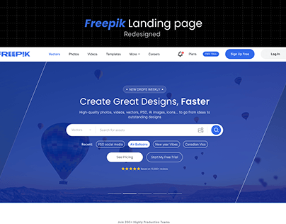 Freepik Landing page (redesigned)
