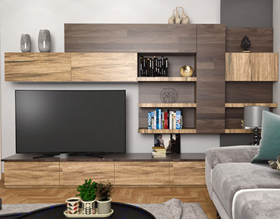 Small living room with TV unit design