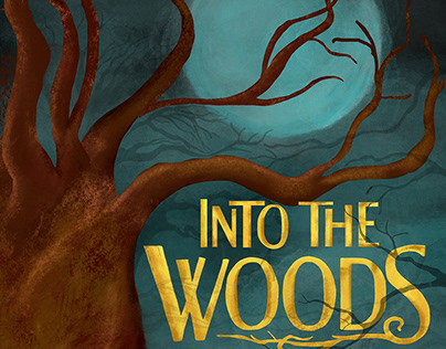 INTO THE WOODS JR. theater poster done in Procreate