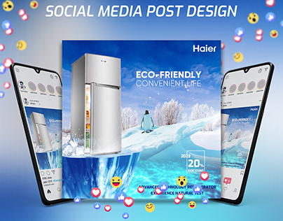 Refrigerator brand social media post design.