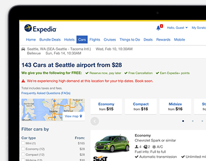 Expedia - Rental Car Responsive Webpage