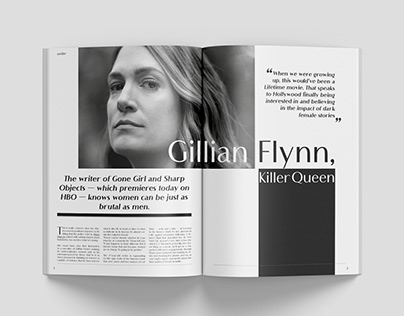 Gillian Flynn - Верстка статьи в журнале