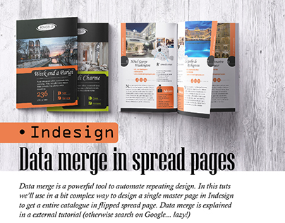 Data merge in spread pages