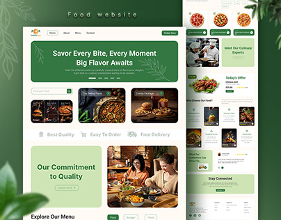 Food website landing page design