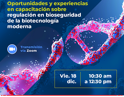 Diseños para difusión de evento sobre biotecnología