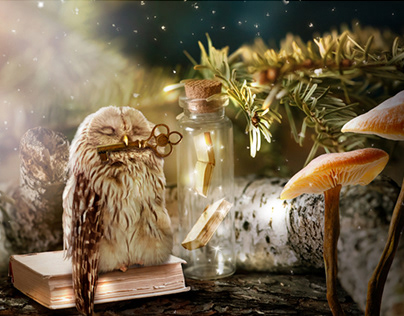 Wise owl - photo manipulation
