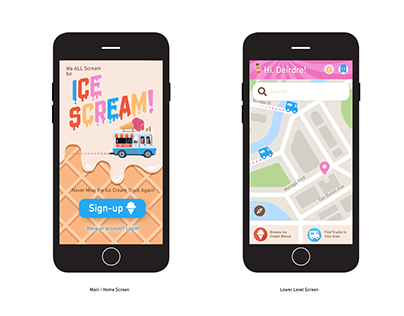 IceScream! Mobile App UI Mock-Ups