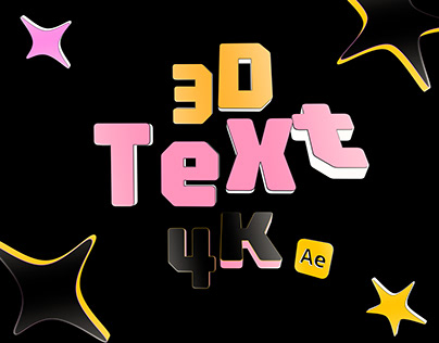 3D Texte & shape Animation Template 4k