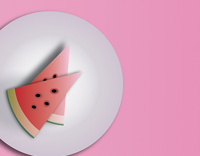 watermelon on plate illustration