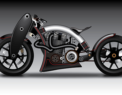Illustration of American chopper bike..