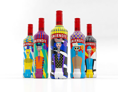 HP Mosaic Smirnoff bottles by the Yarza Twins