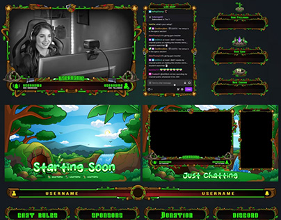 Evergreen Forest Stream Overlay Package for Twitch