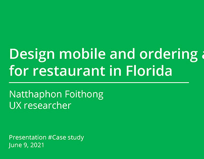 Design mobile and ordering app for restaurant