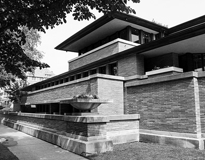 Robie House, stunning in black.