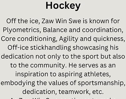 Zaw Win Swe: Crafting a Legacy in the World of Hockey